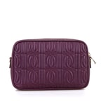 Abrama Bordo Kadın Monogram Kapitone Deri Postacı Çantası