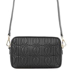 Abrama Siyah Kadın Monogram Kapitone Deri Postacı Çantası