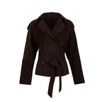 Abree Kahve Kadın Süet Deri Ceket