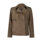 Abree Yeşil Kadın Süet Deri Ceket