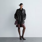 Abriana Siyah Kadın Deri Biker Ceket