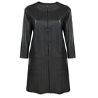 Abrianna Kadın Panelli Anatomik Uzun Deri Ceket