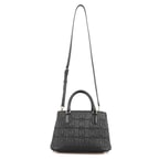 Absola Siyah Kadın Monogram Kapitone Deri Omuz Çantası