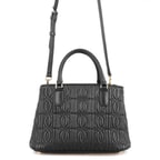 Absola Siyah Kadın Monogram Kapitone Deri Omuz Çantası