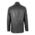 Achak Siyah Erkek Blazer Deri Ceket