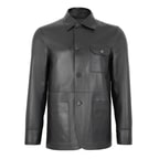 Achak Siyah Erkek Blazer Deri Ceket