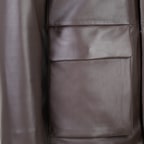 Adahy Kahve Erkek Deri Mont