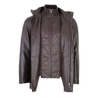 Adahy Kahve Erkek Deri Mont