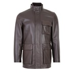 Adahy Kahve Erkek Deri Mont