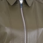 Adelie Haki Kadın Deri Mont