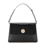 Afrooz Siyah Kadın Kroko Baskılı Deri Omuz Çantası