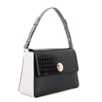 Afrooz Siyah Kadın Kroko Baskılı Deri Omuz Çantası