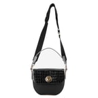 Afsooz Siyah Kadın Kroko Baskılı Deri Omuz Çantası