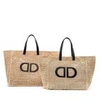 Aidan Krem Kadın Deri Hasır Omuz Çantası