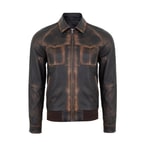 Akon Kahve Erkek Vintage Deri Mont