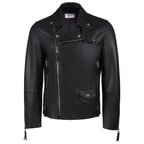 Alanzo Erkek Baskılı Biker Deri Mont