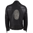 Alanzo Erkek Baskılı Biker Deri Mont