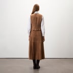 Alaqua Kahve Kadın Süet Deri Yelek