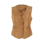 Alaqua Kahve Kadın Süet Deri Yelek