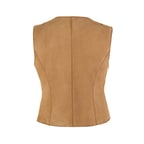 Alaqua Kahve Kadın Süet Deri Yelek