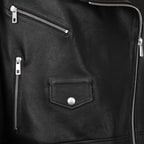 Albinia Siyah Kadın Deri Biker Ceket