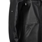 Aldabella Siyah Kadın Perforeli Deri Pardösü