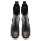 Alee Siyah Kadın Yandan Lastikli Deri Chelsea Bot