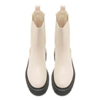 Aleta Ekru Kadın Yandan Lastikli Deri Chelsea Bot