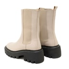 Aleta Ekru Kadın Yandan Lastikli Deri Chelsea Bot