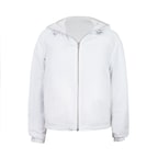 Alette Beyaz Kadın Çift Taraflı Bomber Deri Ceket