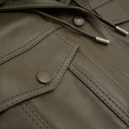 Alicia Haki Kadın Deri Kapüşonlu Ceket