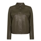 Alicia Haki Kadın Deri Kapüşonlu Ceket
