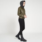 Alicia Haki Kadın Deri Kapüşonlu Ceket