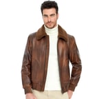 Alijha Gri Erkek Deri Mont