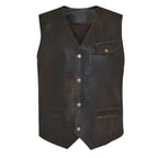 Allan Kahve Erkek Vintage Deri Yelek