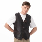 Allan Kahve Erkek Vintage Deri Yelek