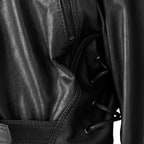 Allayna Siyah Kadın Deri Biker Ceket