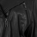 Allayna Siyah Kadın Deri Biker Ceket