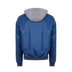 Also Mavi Erkek Kapüşonlu Deri Mont