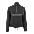 Altessa Siyah Kadın Deri Detaylı Sweatshirt