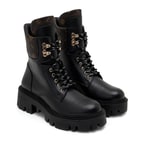 Alvar Siyah Kadın Monogram Deri Bot