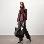 Amadika Bordo Kadın Deri Trençkot