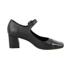 Amaris Siyah Kadın Topuklu Mary Jane Deri Klasik Ayakkabı