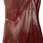 Amayeta Bordo Kadın Deri Elbise