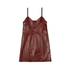 Amayeta Bordo Kadın Deri Elbise