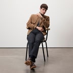 Ambrosi Kahve Erkek Bomber Süet Deri Ceket