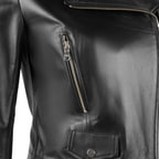 Amelia Siyah Kadın Biker Deri Ceket