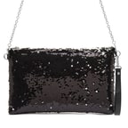 Anais Siyah Kadın Payetli Portföy Çanta