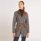 Andra Kadın Çift Taraflı Deri Pardösü