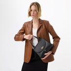 Angelea Kahve Kadın Blazer Deri Ceket